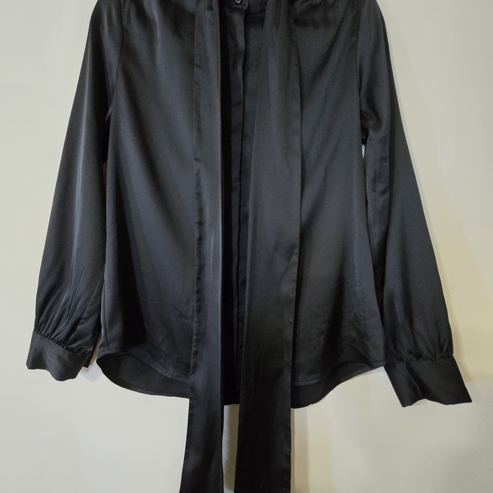 Express Black Satin Blouse